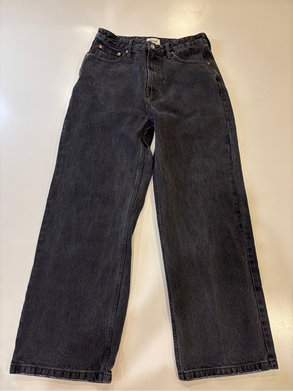 Elwood Women’s Black High Rise Wide-Leg Jeans Sz 32 Casual Modern cut Pockets